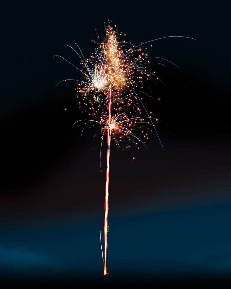 Feu d'artifice dans le ciel étoilé clair affiche de jardin toile en vrac  80x60 cm 