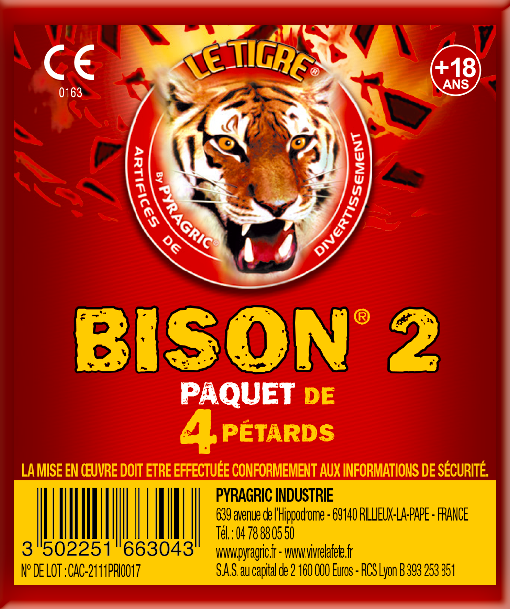 PÉTARDS LE TIGRE® BISON® N°3 - P166305