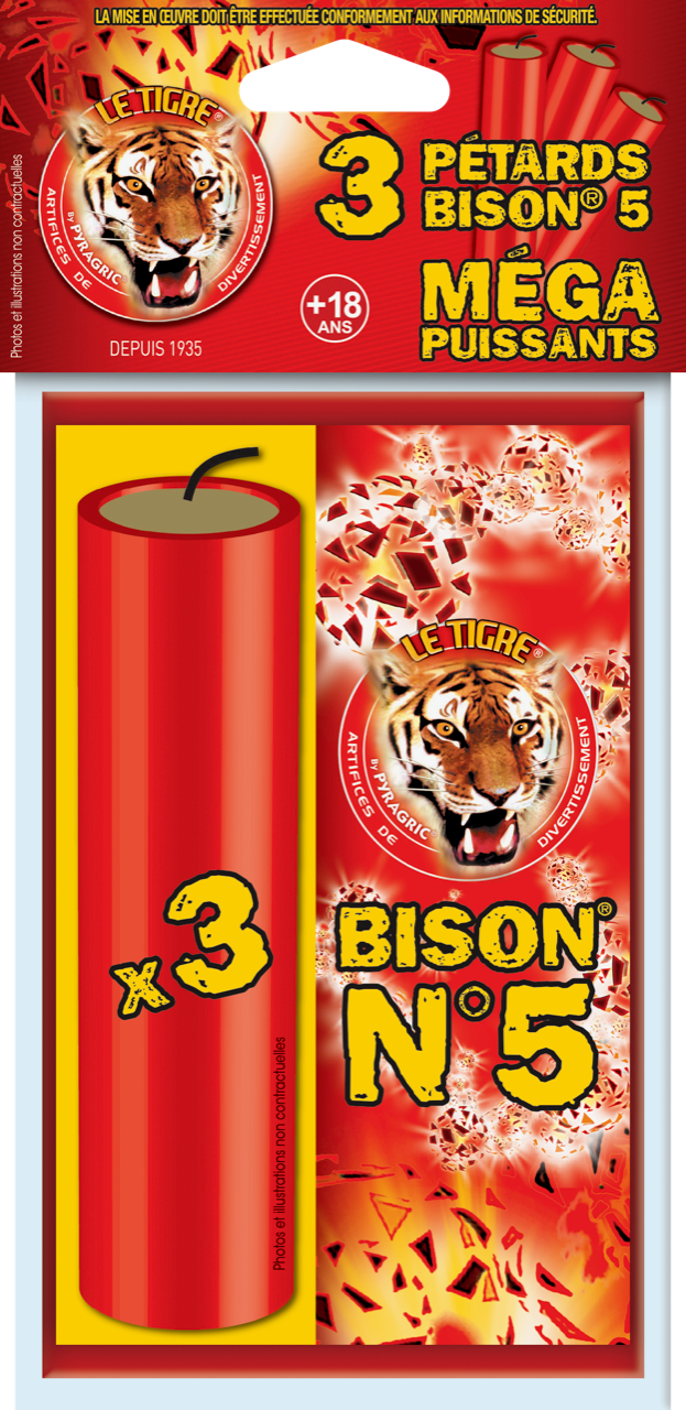 PÉTARDS LE TIGRE ® BISON® N°5 - SACHET - P166108