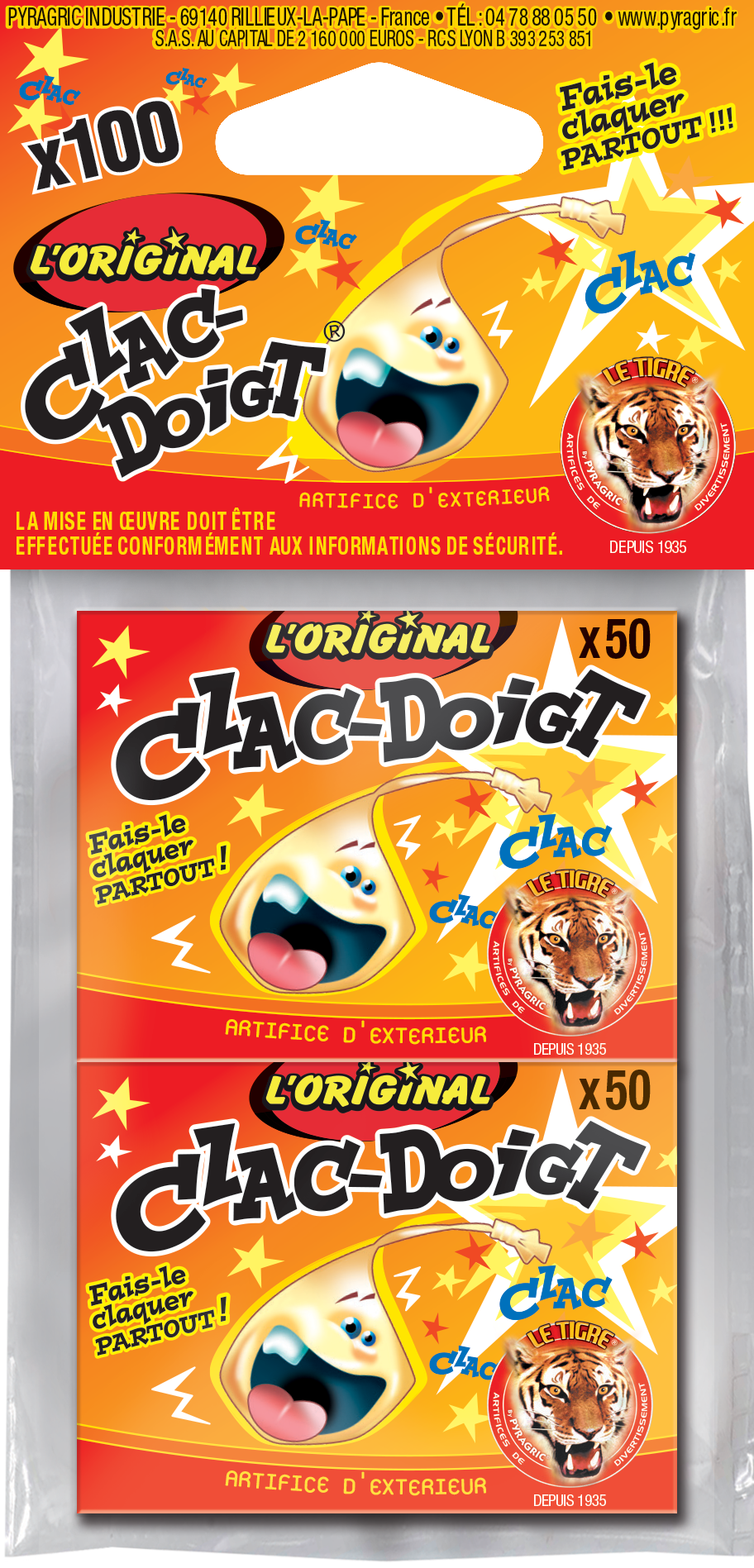 CLAC DOIGT® LE TIGRE® - SACHET - P152528