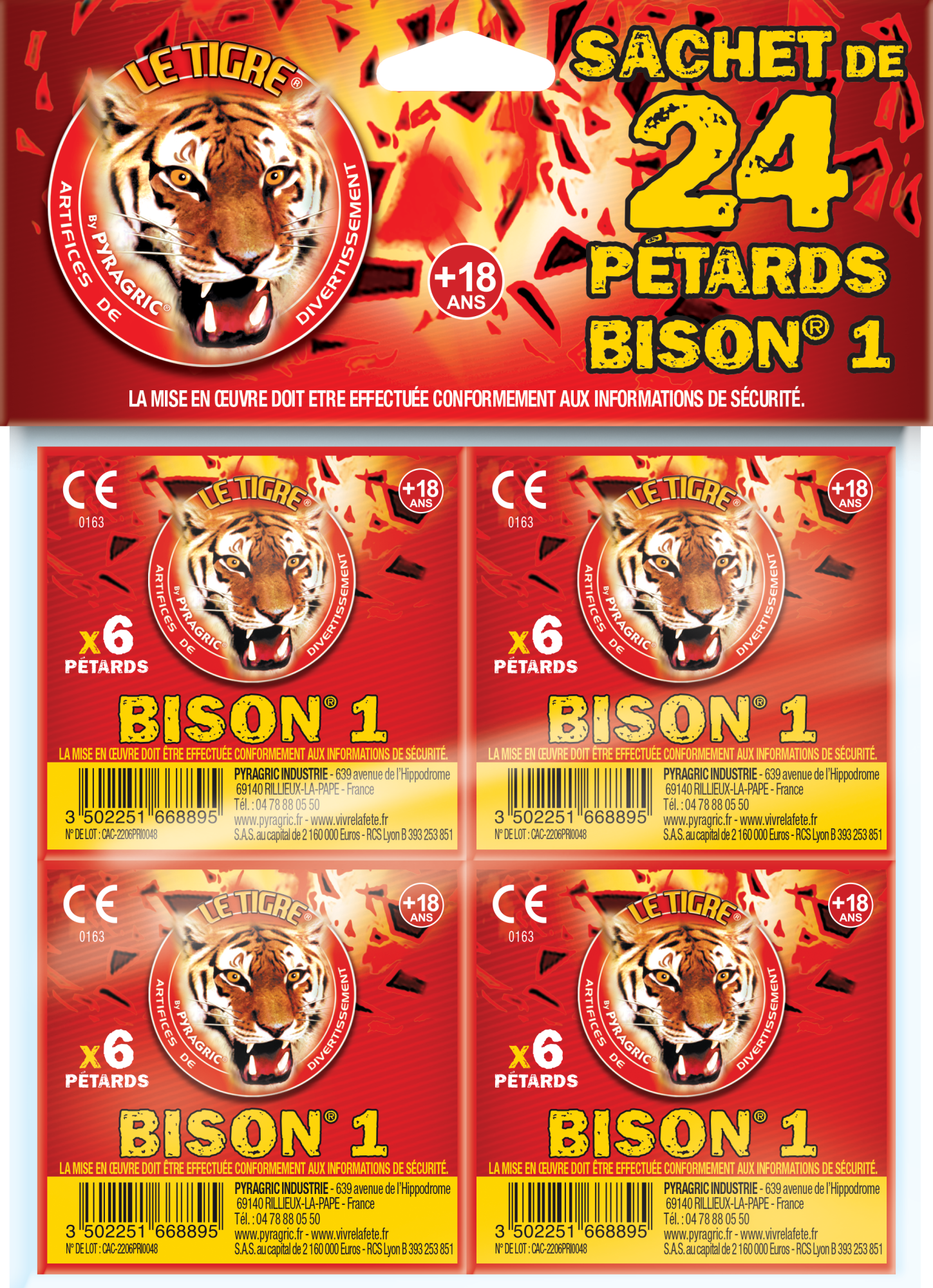 PÉTARDS LE TIGRE® BISON® N°4 - P166107