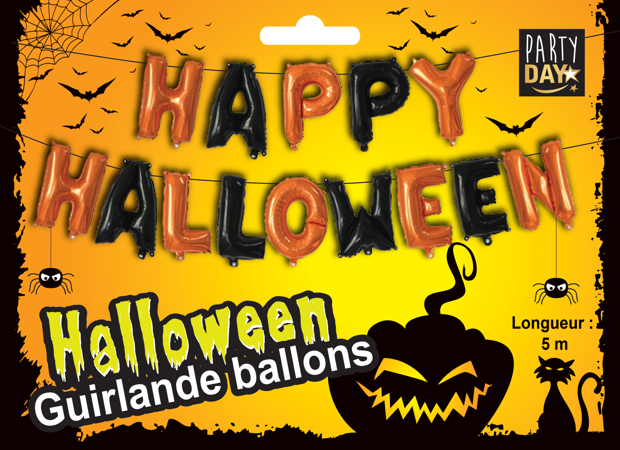 P166277-GUIRLANDE BALLONS HALLOWEEN-3D