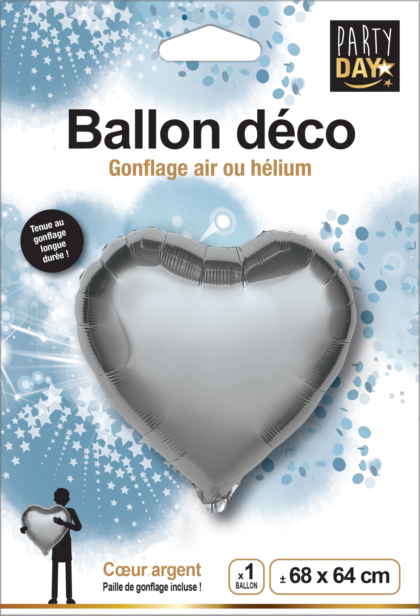 Ballons Joyeux Anniversaire Argent x6 air/hélium