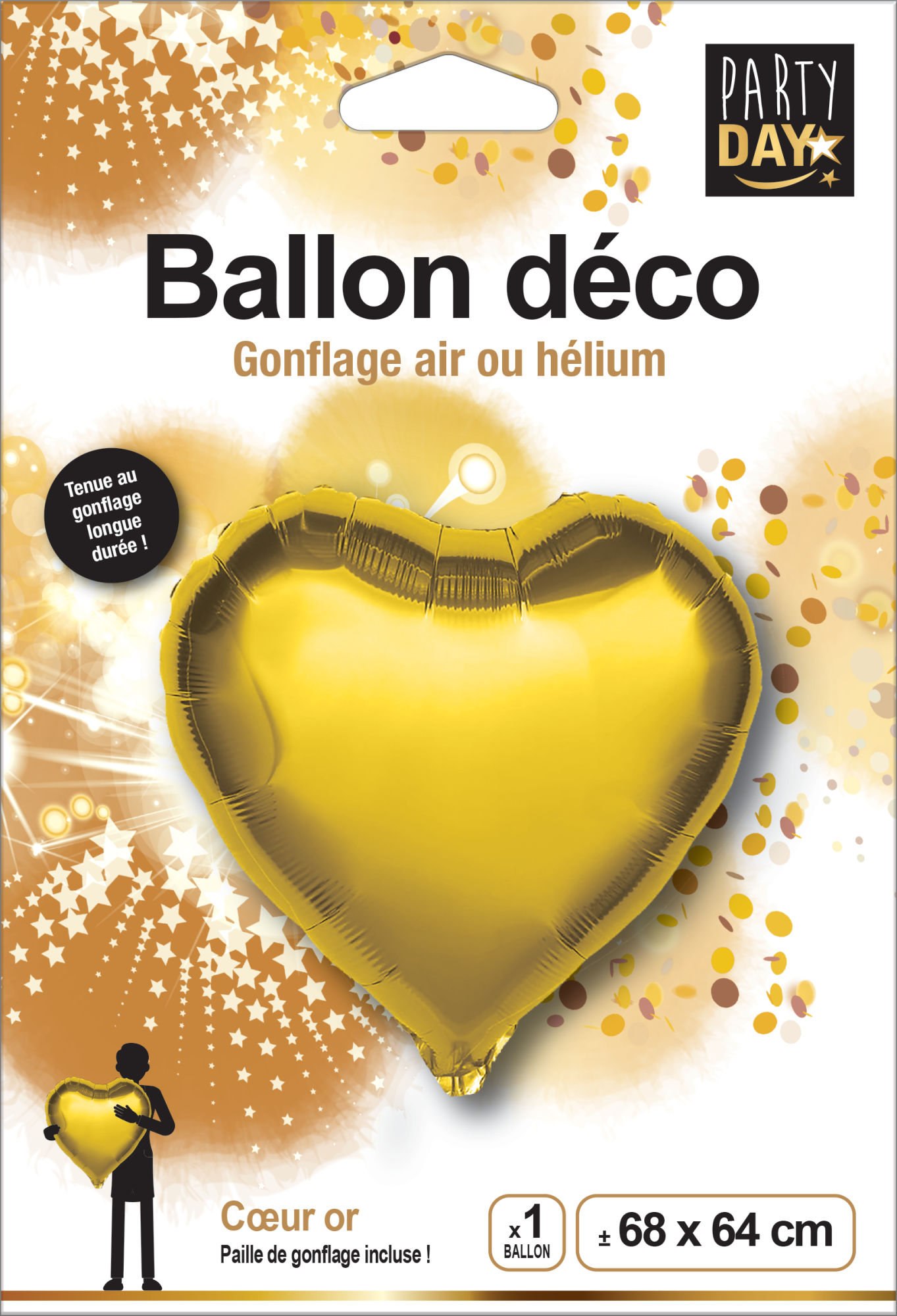 Ballon aluminium coeur noir